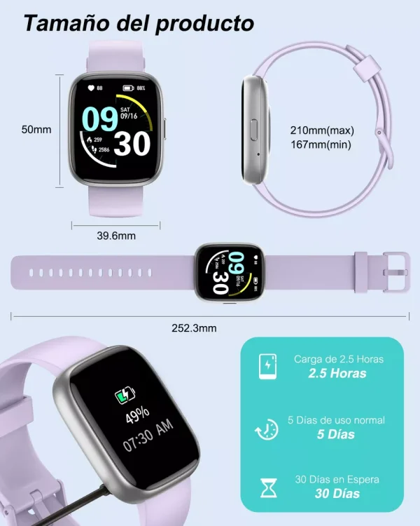 Reloj Inteligente 1.85'' Smartwatch Llamadas Bluetooth Alexa - Image 10